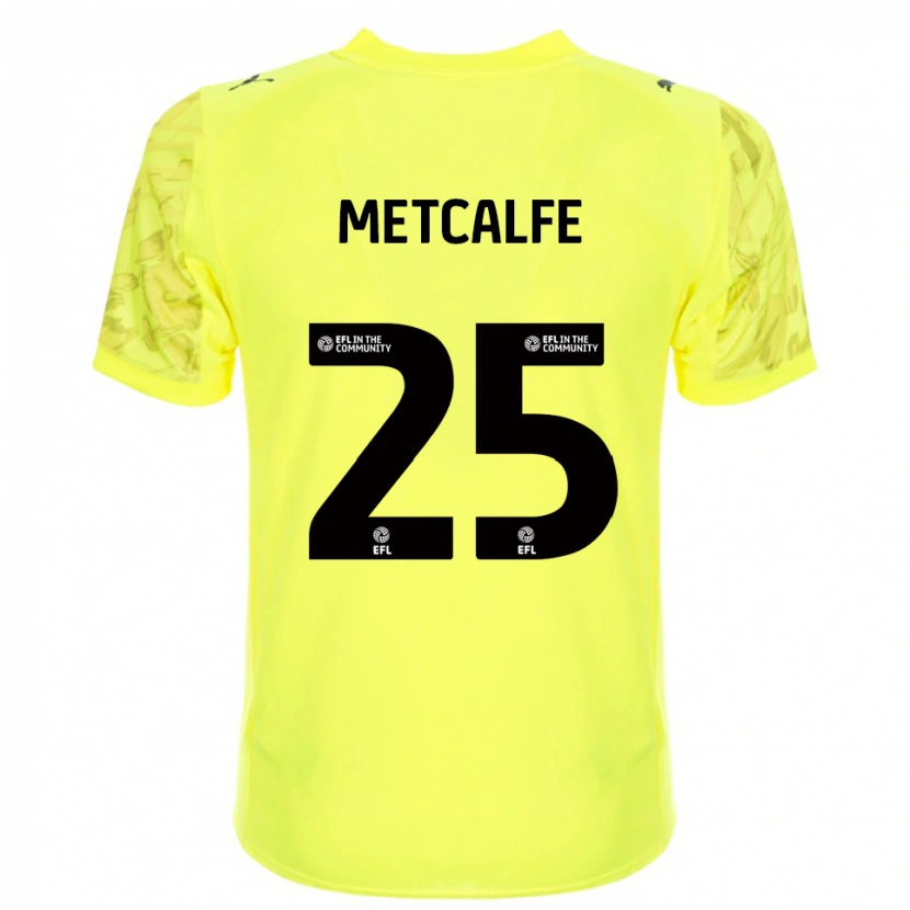 Danxen Homem Max Metcalfe #25 Preto Amarelo Camisola Guarda-Redes 2025/26 Camisa