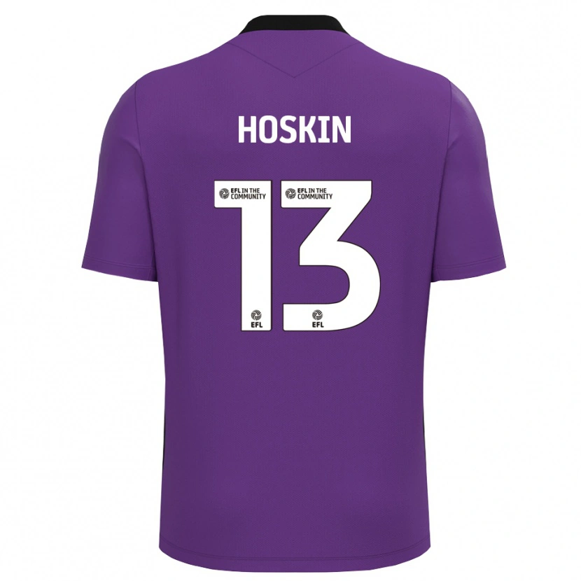 Danxen Homem Owen Hoskin #13 Branco Roxo Camisola Guarda-Redes 2025/26 Camisa