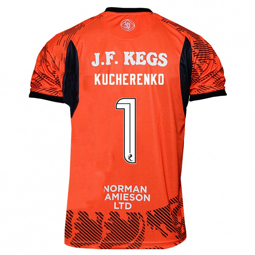 Danxen Homem Yevgeniy Kucherenko #1 Preto Laranja Camisola Guarda-Redes 2025/26 Camisa