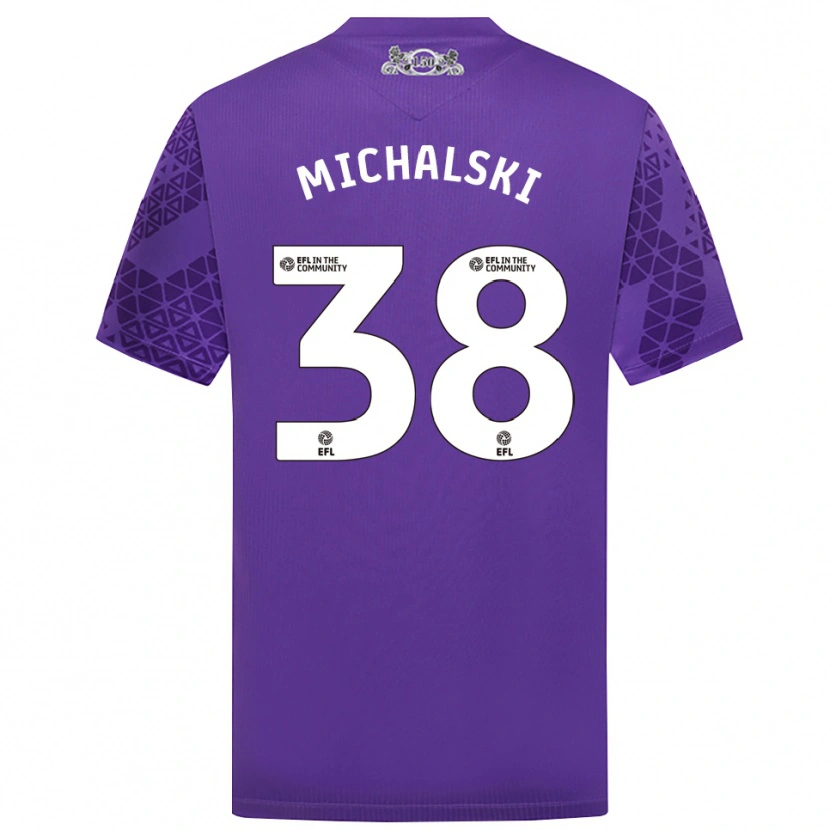 Danxen Homem Nicholas Michalski #38 Roxo Branco Camisola Guarda-Redes 2025/26 Camisa