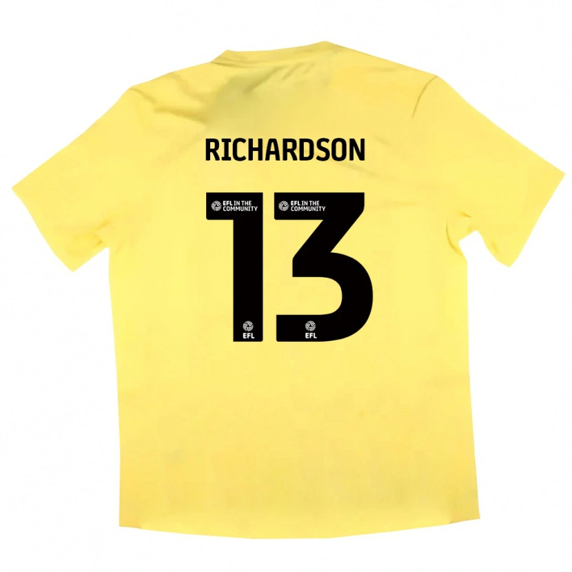 Danxen Homem Joseph Richardson #13 Amarelo Preto Camisola Guarda-Redes 2025/26 Camisa