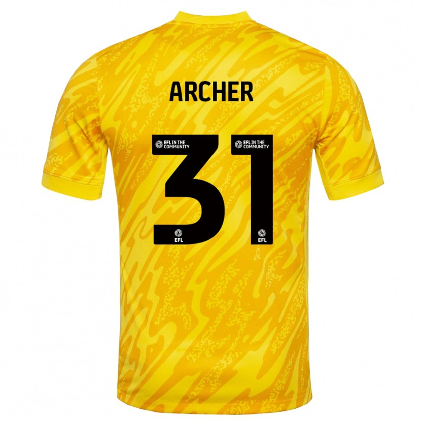 Danxen Homem Jordan Archer #31 Amarelo Preto Camisola Guarda-Redes 2025/26 Camisa