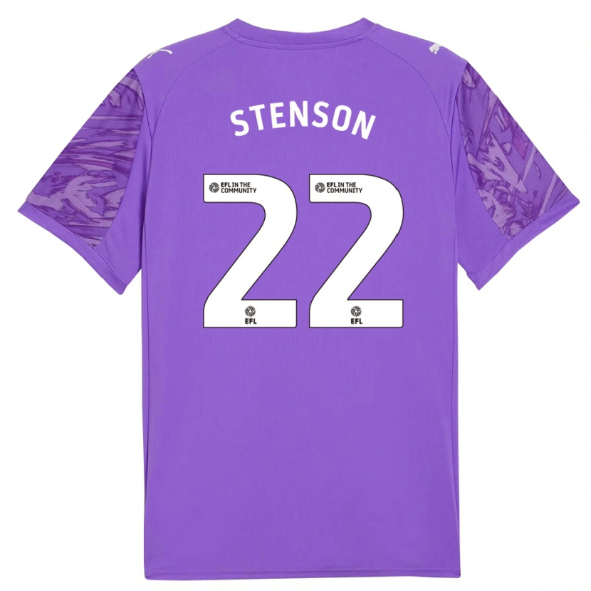 Danxen Homem Fran Stenson #22 Roxo Branco Camisola Guarda-Redes 2025/26 Camisa