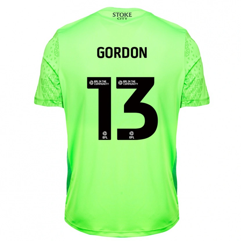 Danxen Homem Jonathon Gordon #13 Verde Preto Camisola Guarda-Redes 2025/26 Camisa