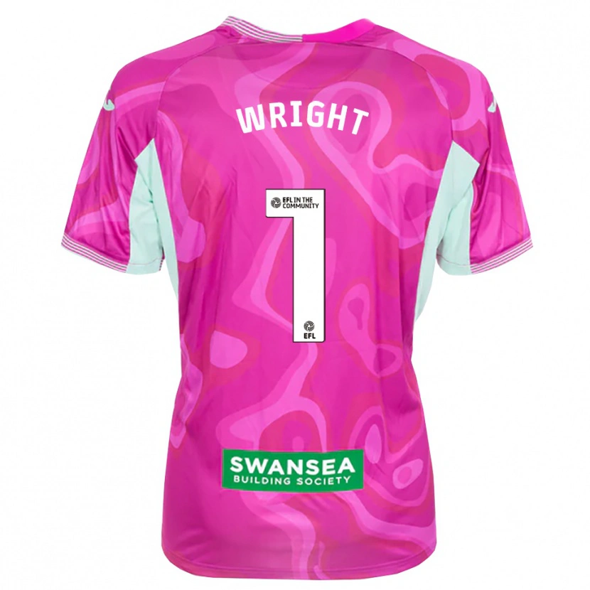 Danxen Homem Tom Wright #1 Magenta Branco Camisola Guarda-Redes 2025/26 Camisa