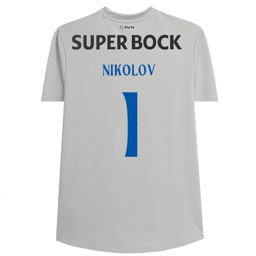 Danxen Homem Antoni Nikolov #1 Cinza Claro Preto Camisola Guarda-Redes 2025/26 Camisa