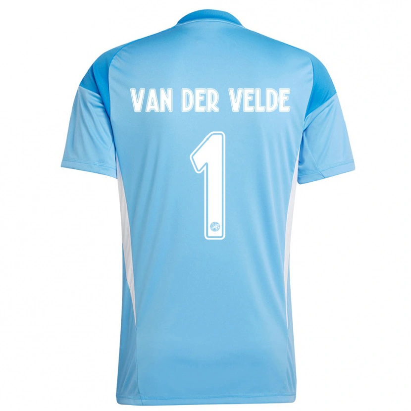 Danxen Homem Valentijn van der Velde #1 Azul Claro Branco Camisola Guarda-Redes 2025/26 Camisa