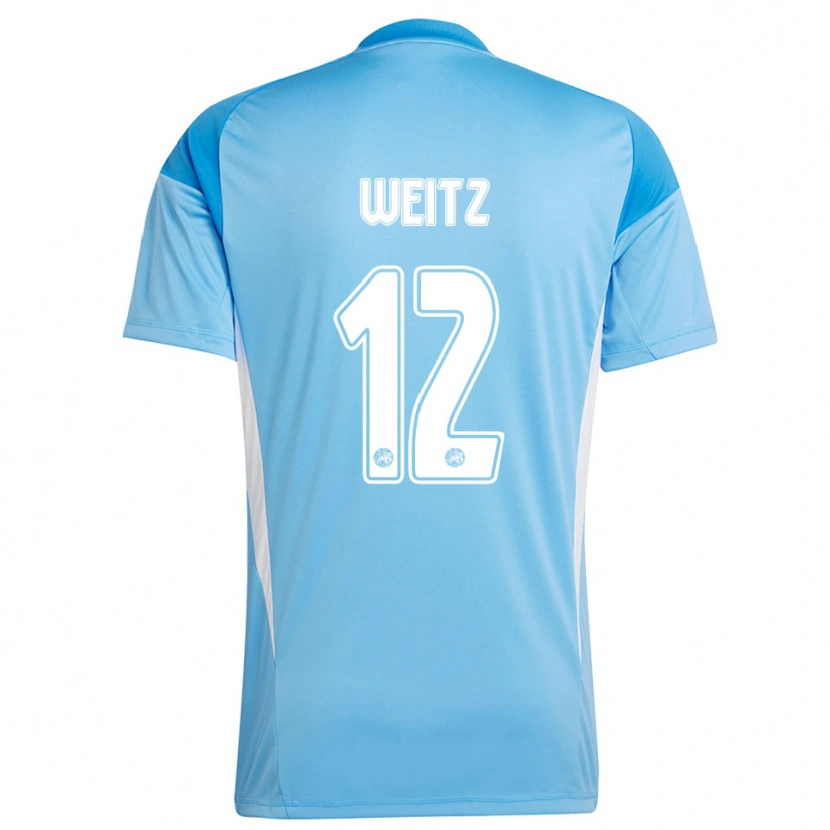 Danxen Homem Axel Weitz #12 Azul Claro Branco Camisola Guarda-Redes 2025/26 Camisa
