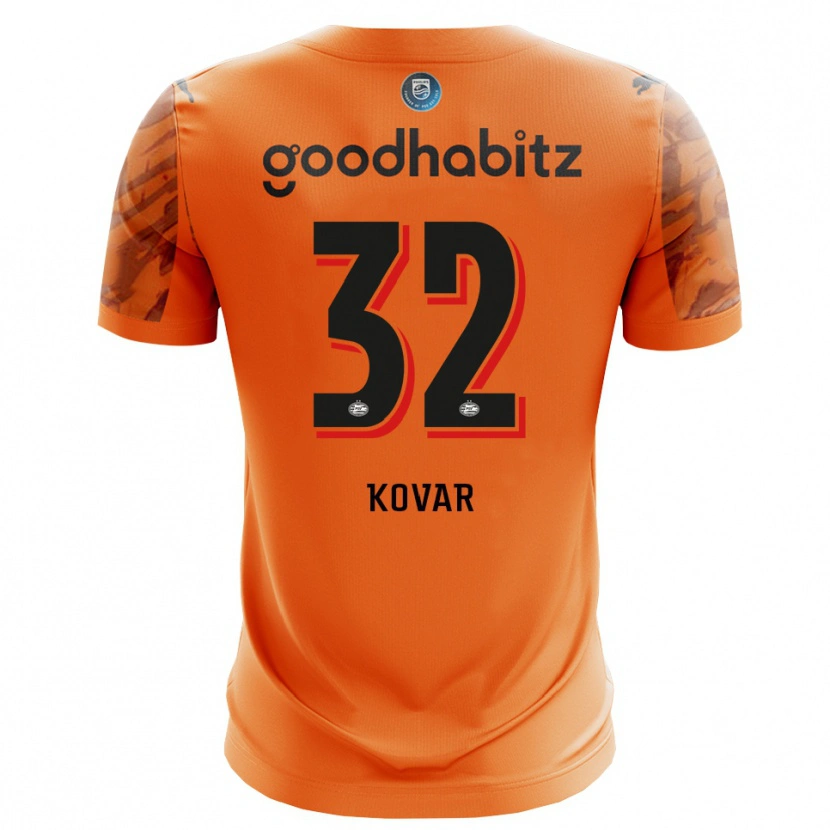 Danxen Homem Matej Kovar #32 Laranja Preto Camisola Guarda-Redes 2025/26 Camisa