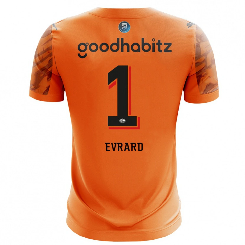 Danxen Homem Nicky Evrard #1 Laranja Preto Camisola Guarda-Redes 2025/26 Camisa