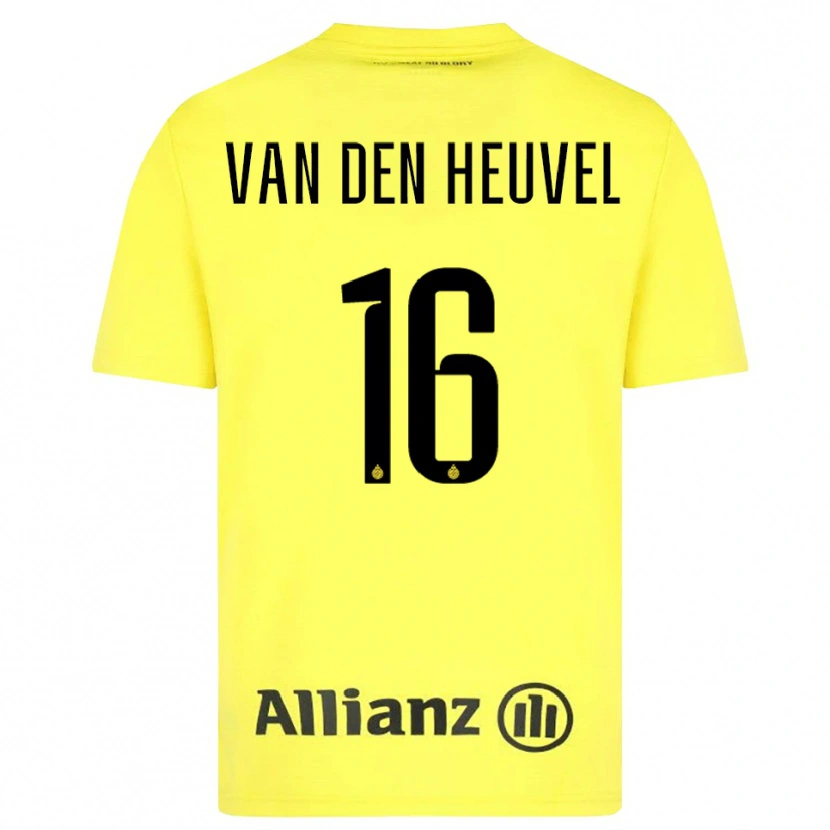 Danxen Homem Dani van den Heuvel #16 Amarelo Preto Camisola Guarda-Redes 2025/26 Camisa