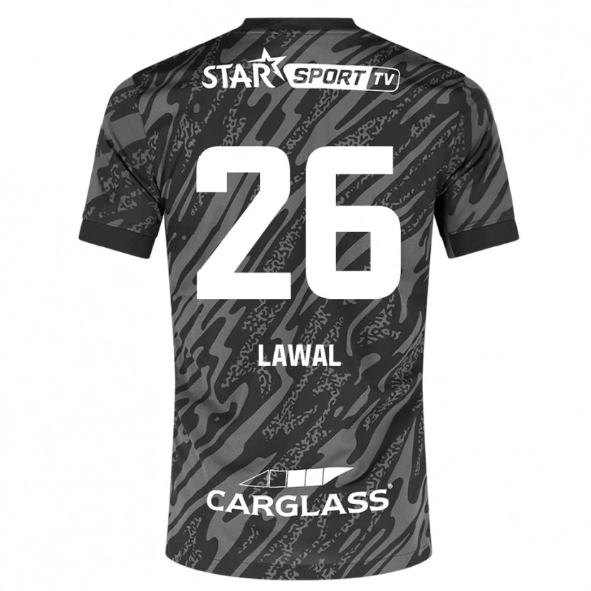 Danxen Homem Tobias Lawal #26 Cinza Escuro Preto Camisola Guarda-Redes 2025/26 Camisa