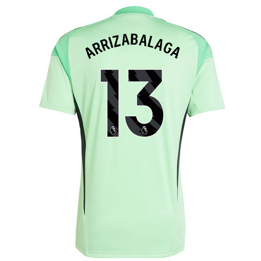 Danxen Homem Kepa Arrizabalaga #13 Verde Claro Preto Camisola Guarda-Redes 2025/26 Camisa