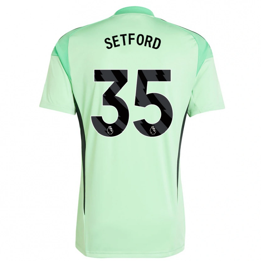 Danxen Homem Tommy Setford #35 Verde Claro Preto Camisola Guarda-Redes 2025/26 Camisa