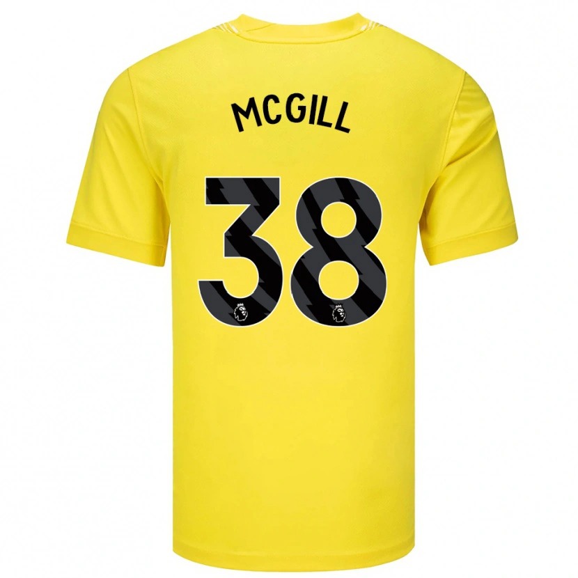 Danxen Homem Tom McGill #38 Amarelo Preto Camisola Guarda-Redes 2025/26 Camisa