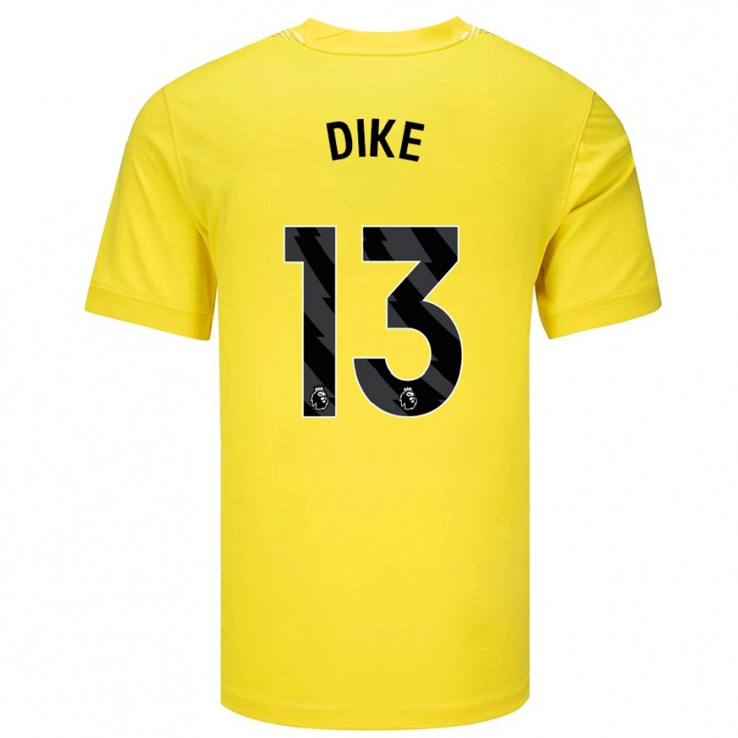 Danxen Homem Michael Dike #13 Amarelo Preto Camisola Guarda-Redes 2025/26 Camisa