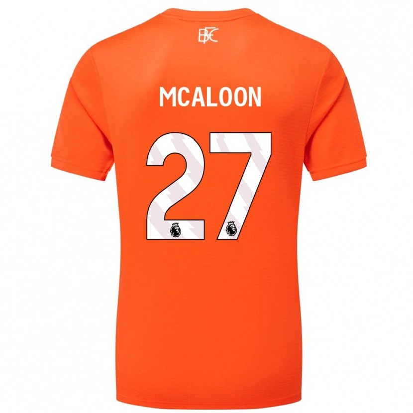 Danxen Homem Naoisha Mcaloon #27 Laranja Branco Camisola Guarda-Redes 2025/26 Camisa