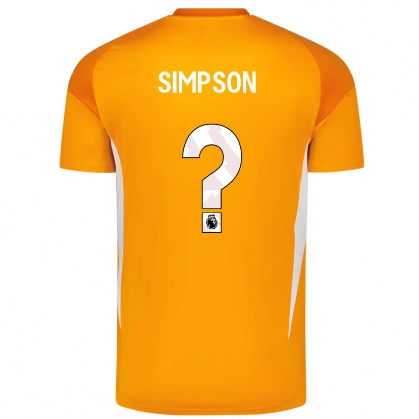 Danxen Homem Carrie Simpson #0 Laranja Branco Camisola Guarda-Redes 2025/26 Camisa