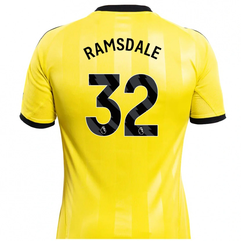 Danxen Homem Aaron Ramsdale #32 Amarelo Preto Camisola Guarda-Redes 2025/26 Camisa
