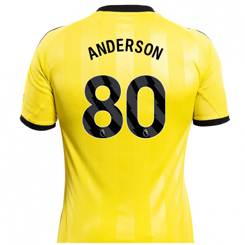 Danxen Homem Will Anderson #80 Amarelo Preto Camisola Guarda-Redes 2025/26 Camisa