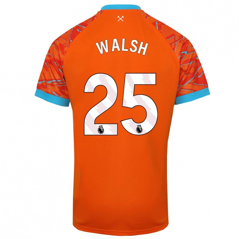Danxen Homem Megan Walsh #25 Laranja Branco Camisola Guarda-Redes 2025/26 Camisa