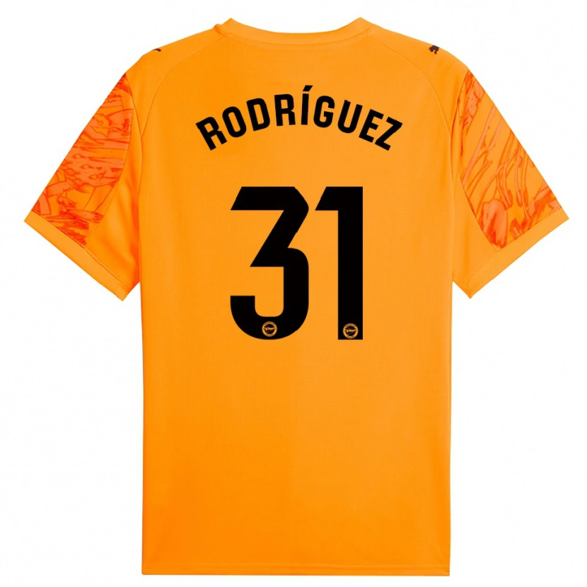 Danxen Homem Adrián Rodríguez #31 Laranja Preto Camisola Guarda-Redes 2025/26 Camisa