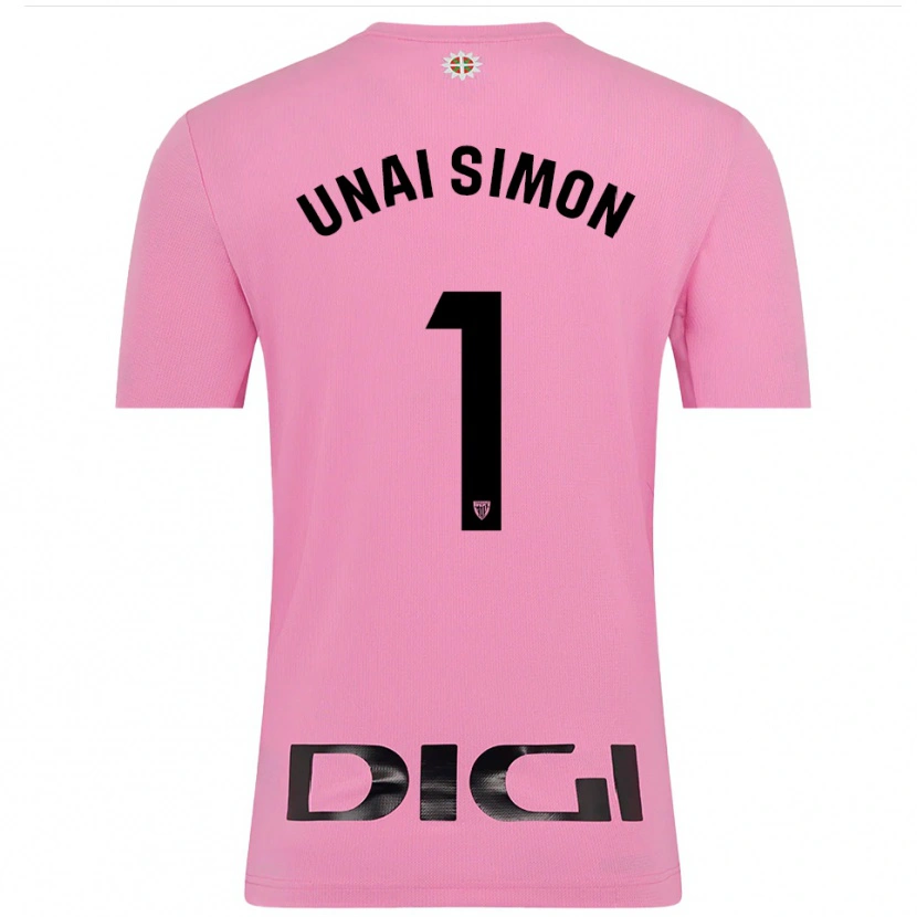 Danxen Homem Unai Simón #1 Rosa Preto Camisola Guarda-Redes 2025/26 Camisa