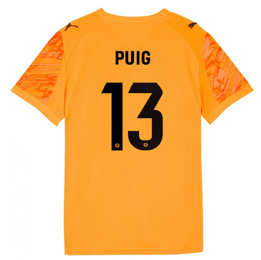 Danxen Homem Sergi Puig #13 Laranja Preto Camisola Guarda-Redes 2025/26 Camisa