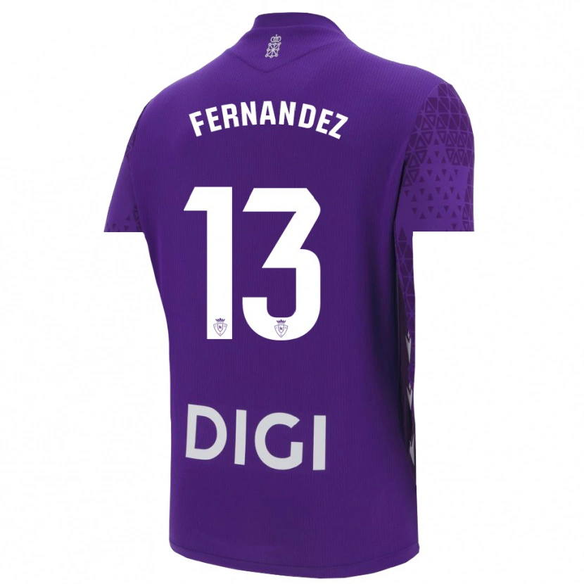 Danxen Homem Aitor Fernández #13 Roxo Branco Camisola Guarda-Redes 2025/26 Camisa