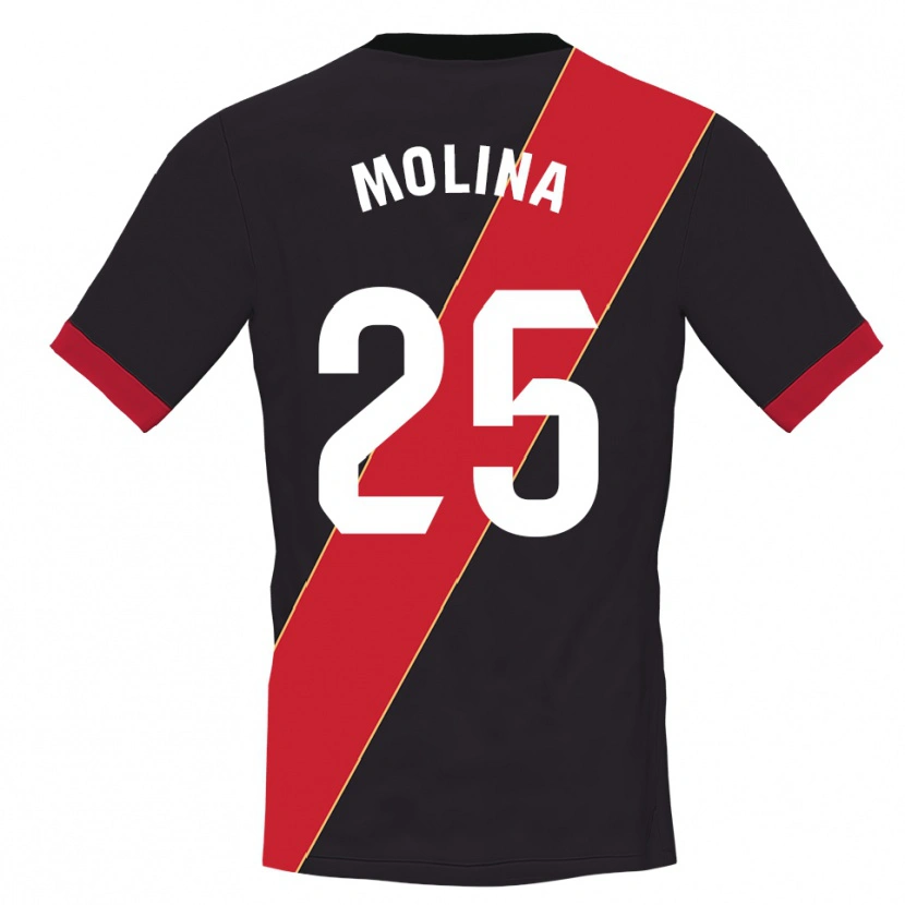 Danxen Homem Adrián Molina #25 Vermelho Preto Camisola Guarda-Redes 2025/26 Camisa