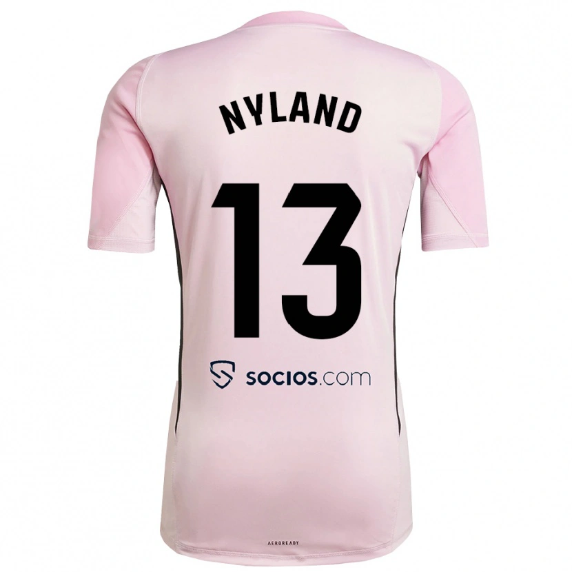 Danxen Homem Ørjan Nyland #13 Rosa Preto Camisola Guarda-Redes 2025/26 Camisa