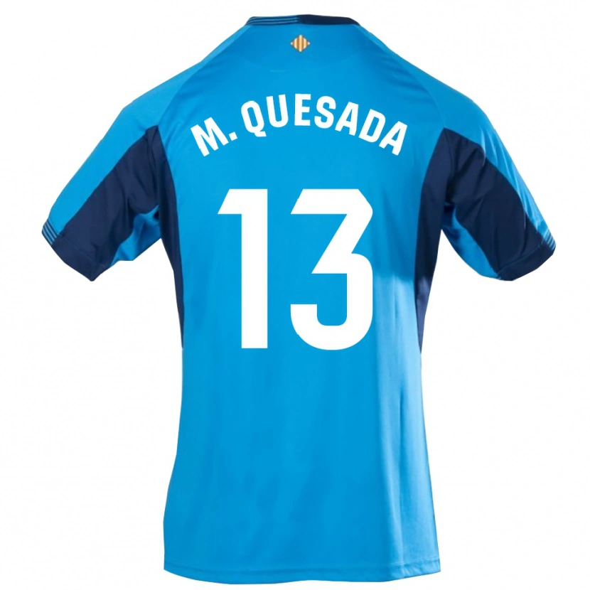 Danxen Homem Montserrat Quesada Carrasco #13 Azul Branco Camisola Guarda-Redes 2025/26 Camisa