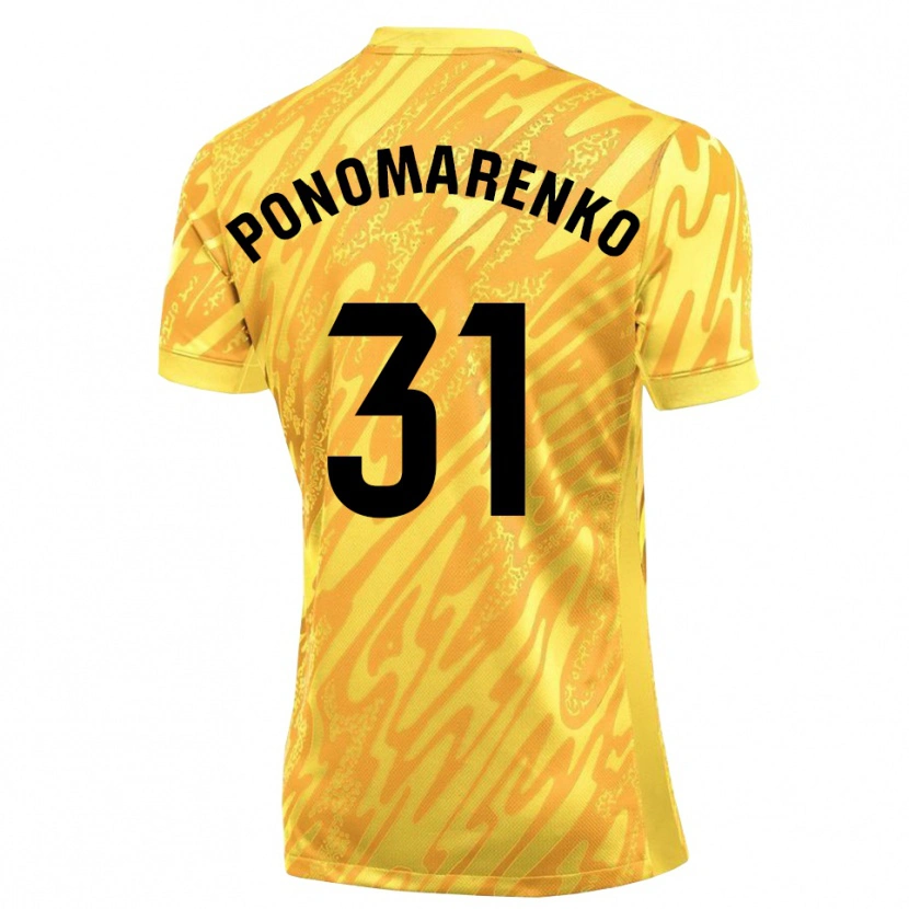 Danxen Homem Borys Ponomarenko #31 Amarelo Preto Camisola Guarda-Redes 2025/26 Camisa