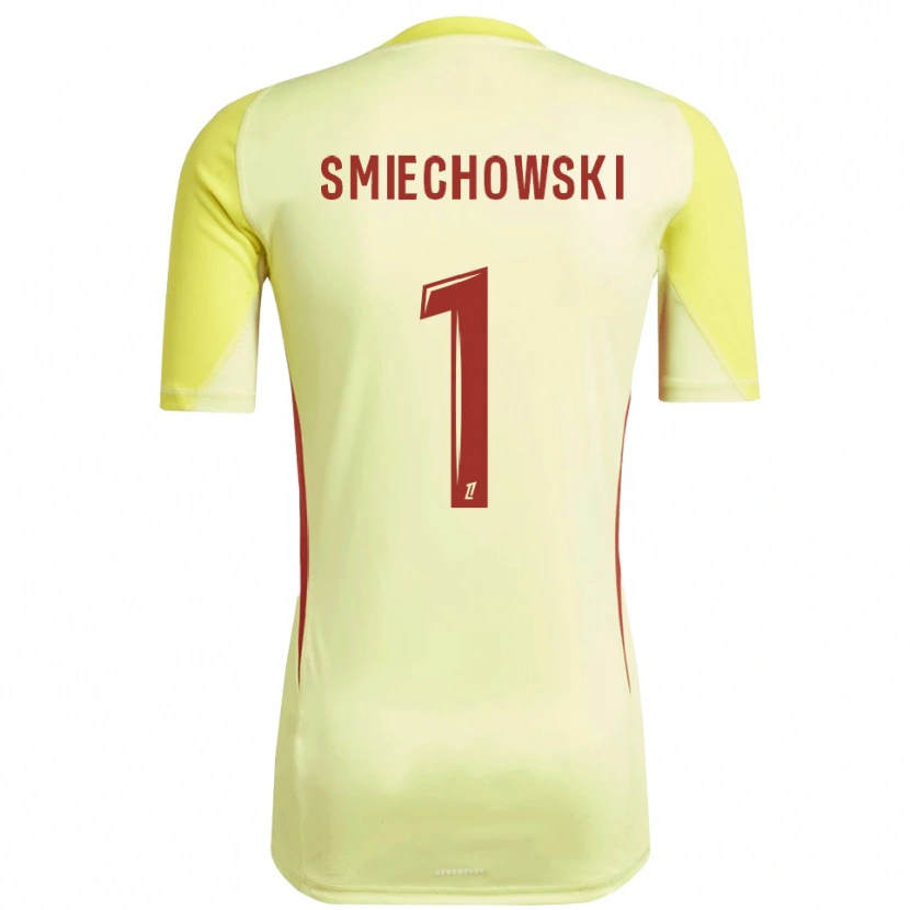 Danxen Homem Artur Smiechowski #1 Amarelo Claro Vermelho Camisola Guarda-Redes 2025/26 Camisa