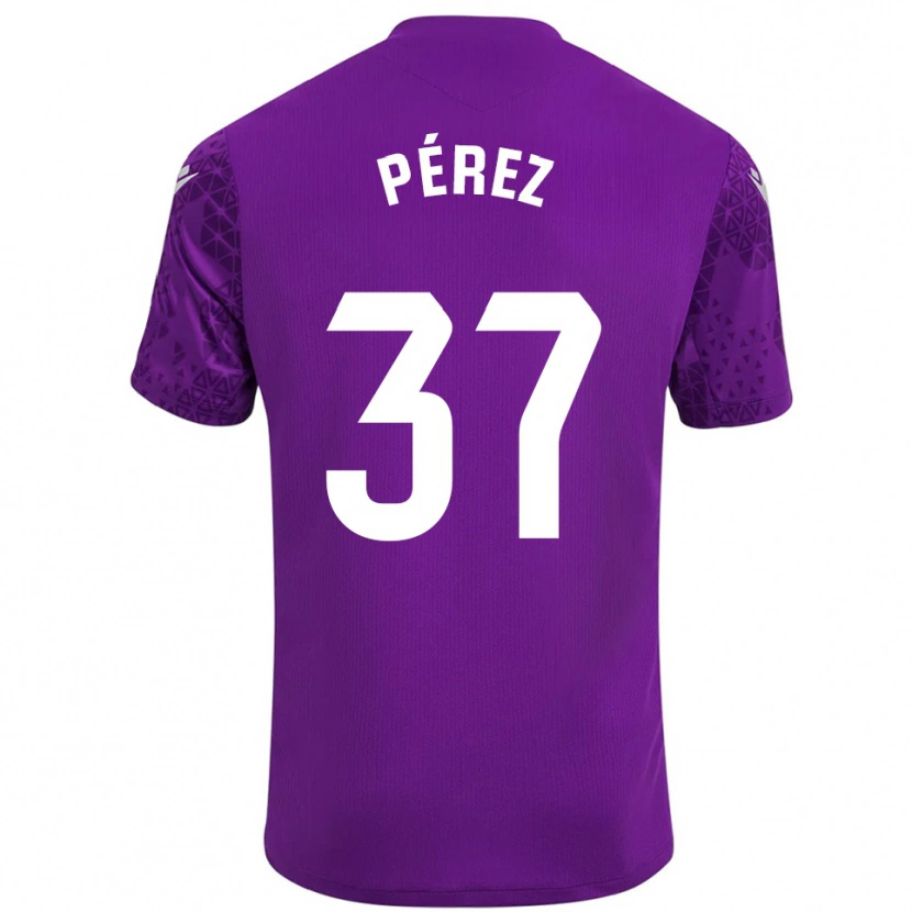 Danxen Homem David Pérez #37 Roxo Escuro Branco Camisola Guarda-Redes 2025/26 Camisa