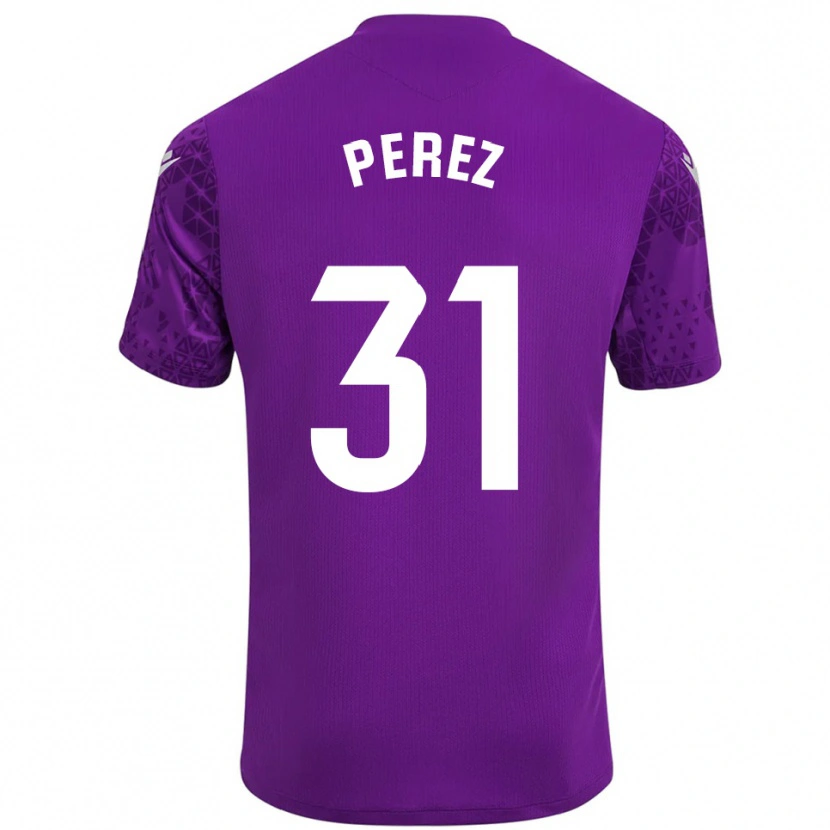 Danxen Homem Ángel Pérez #31 Roxo Escuro Branco Camisola Guarda-Redes 2025/26 Camisa