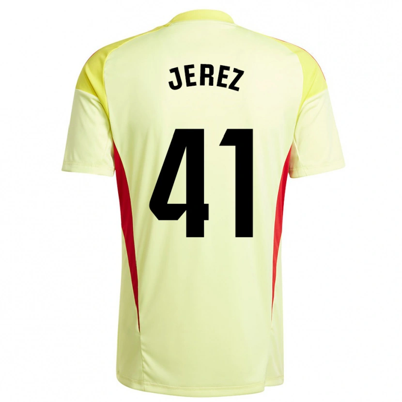 Danxen Homem Adrián Jerez #41 Amarelo Claro Preto Camisola Guarda-Redes 2025/26 Camisa
