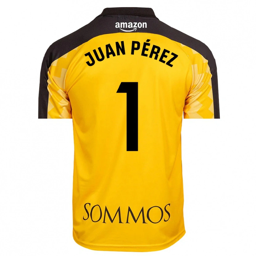 Danxen Homem Juan Pérez #1 Amarelo Preto Camisola Guarda-Redes 2025/26 Camisa