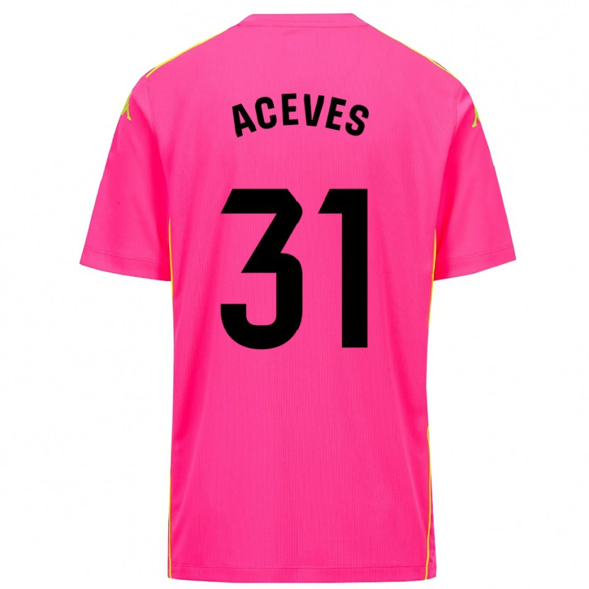 Danxen Homem Álvaro Aceves #31 Rosa Profundo Preto Camisola Guarda-Redes 2025/26 Camisa