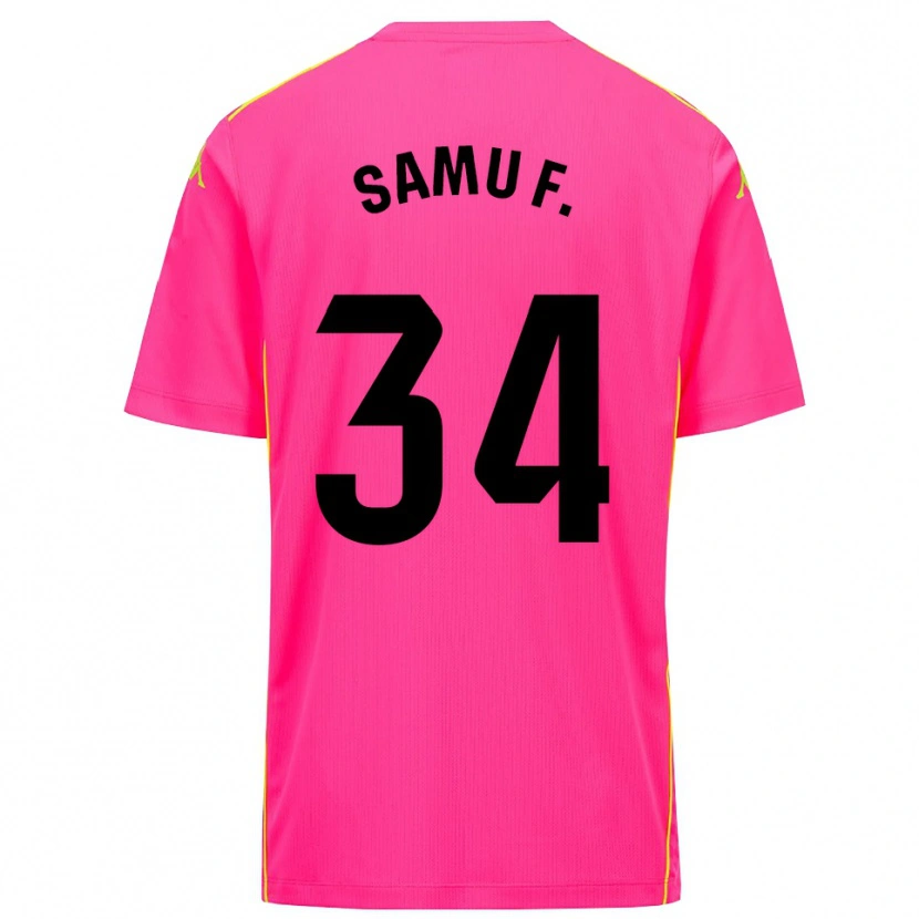 Danxen Homem Samu Fernández #34 Rosa Profundo Preto Camisola Guarda-Redes 2025/26 Camisa