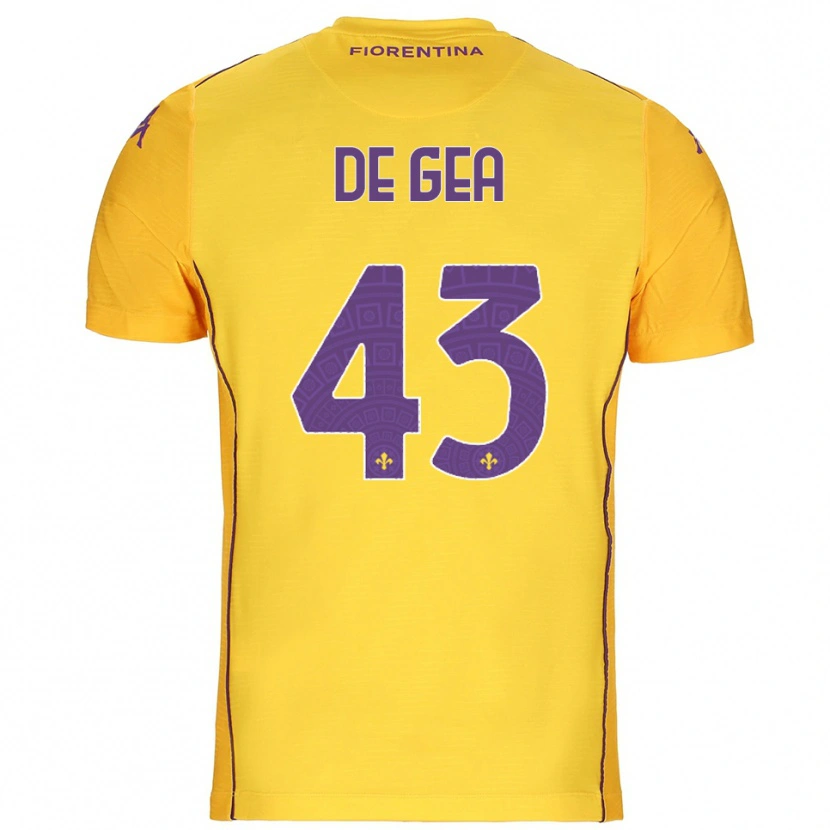 Danxen Homem David de Gea #43 Laranja Amarelo Roxo Camisola Guarda-Redes 2025/26 Camisa