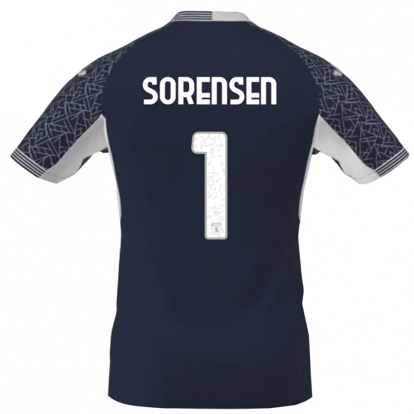 Danxen Homem Ben Sørensen #1 Azul Preto Branco Camisola Guarda-Redes 2025/26 Camisa
