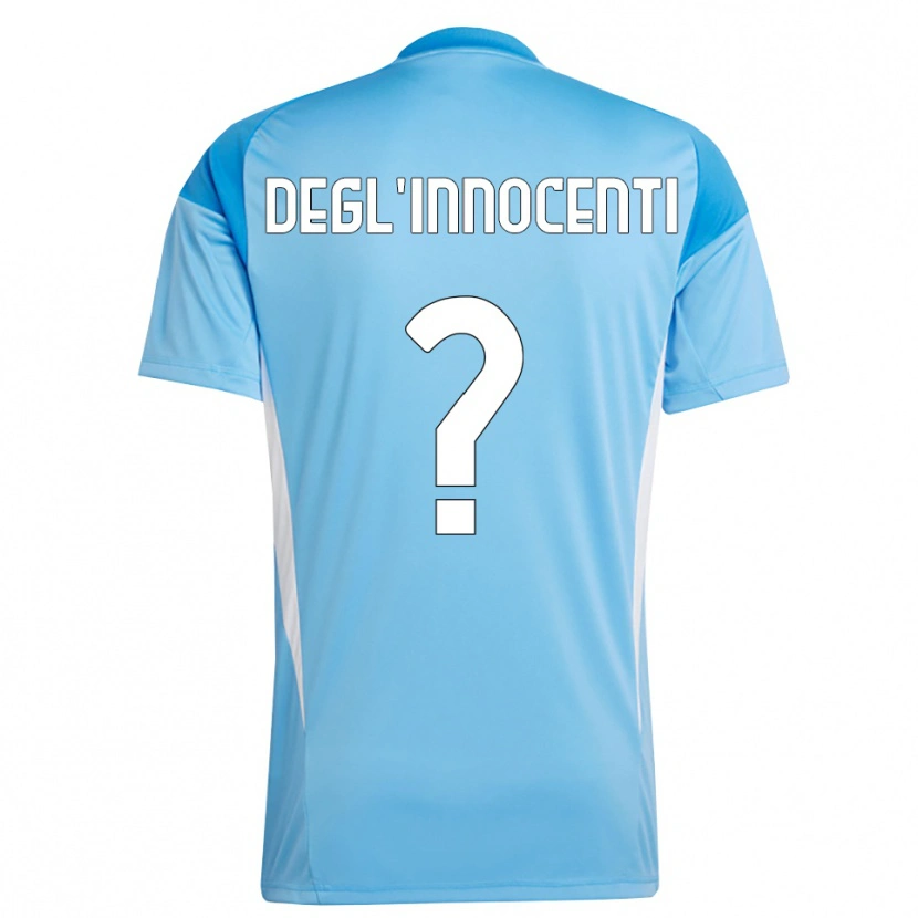 Danxen Homem Luca Degl'Innocenti #0 Branco Azul Céu Camisola Guarda-Redes 2025/26 Camisa