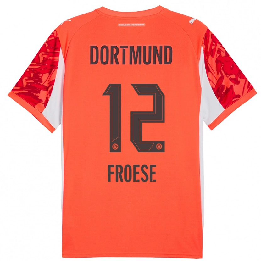 Danxen Homem Julien Froese #12 Laranja Vermelho Camisola Guarda-Redes 2025/26 Camisa