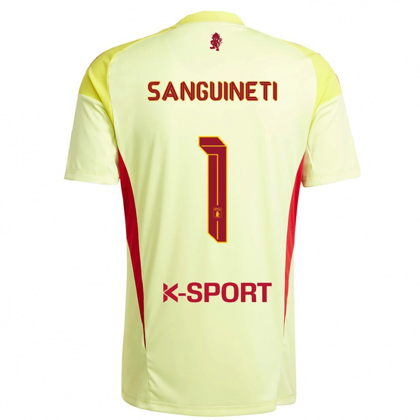 Danxen Homem Michele Sanguineti #1 Amarelo Claro Vermelho Camisola Guarda-Redes 2025/26 Camisa
