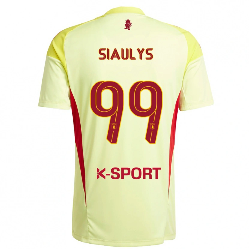 Danxen Homem Ovidijus Siaulys #99 Amarelo Claro Vermelho Camisola Guarda-Redes 2025/26 Camisa