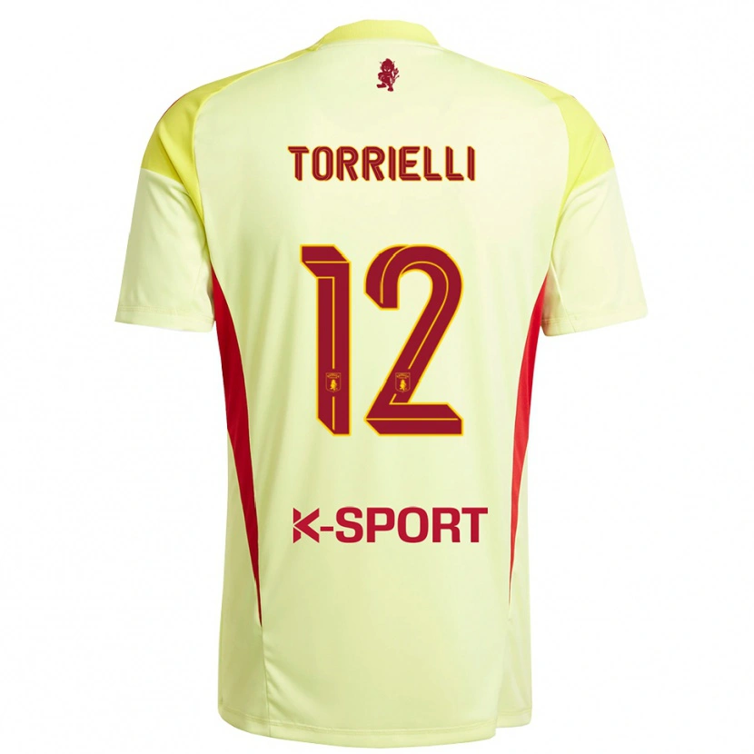 Danxen Homem Edoardo Torrielli #12 Amarelo Claro Vermelho Camisola Guarda-Redes 2025/26 Camisa