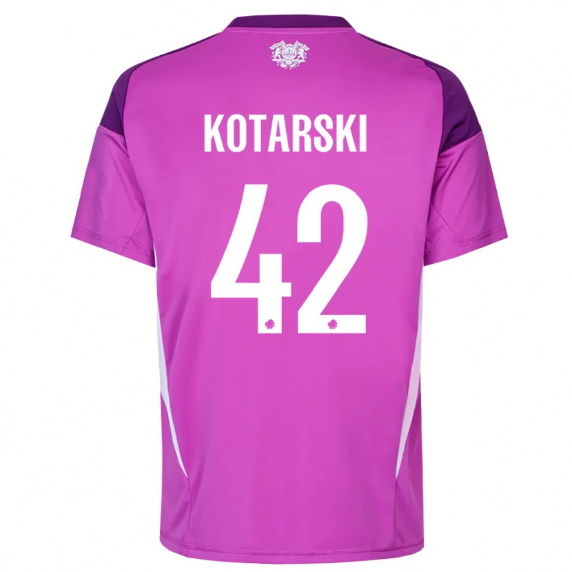 Danxen Homem Dominik Kotarski #42 Branco Lilás Roxo Camisola Guarda-Redes 2025/26 Camisa