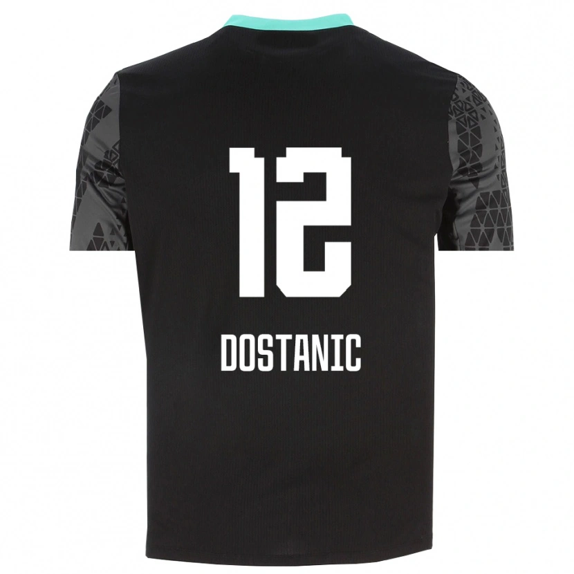 Danxen Homem Filip Dostanic #12 Preto Cinza Escuro Camisola Guarda-Redes 2025/26 Camisa