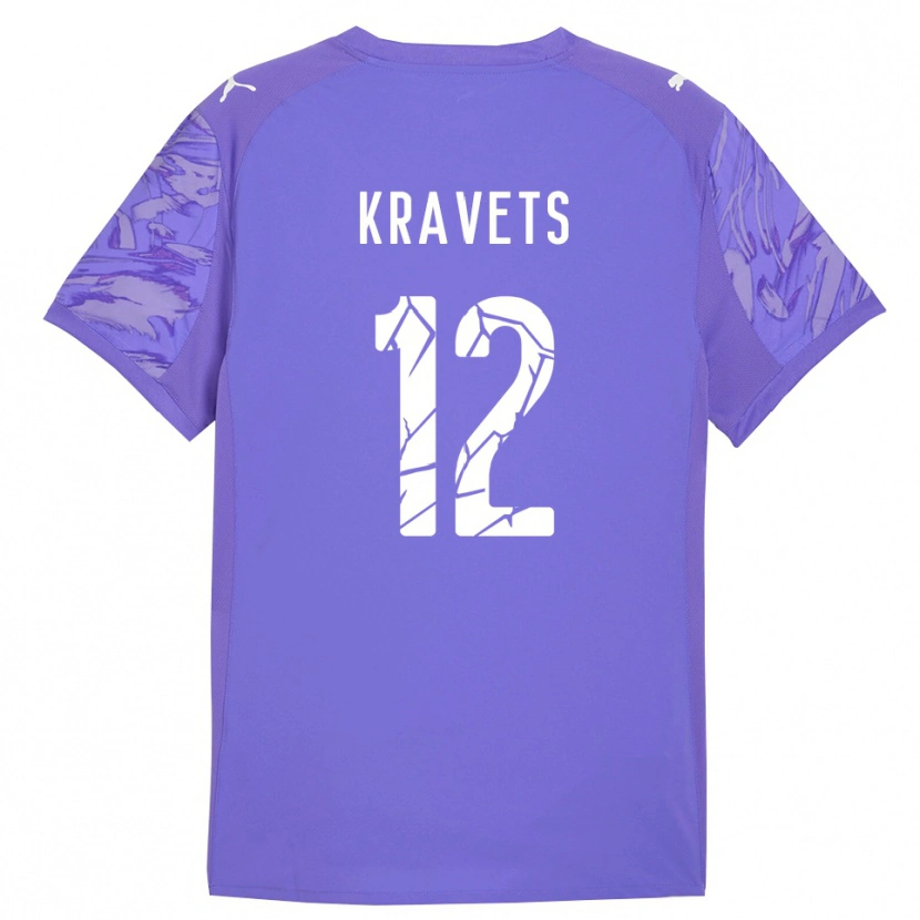 Danxen Homem Vladyslav Kravets #12 Roxo Lilás Camisola Guarda-Redes 2025/26 Camisa
